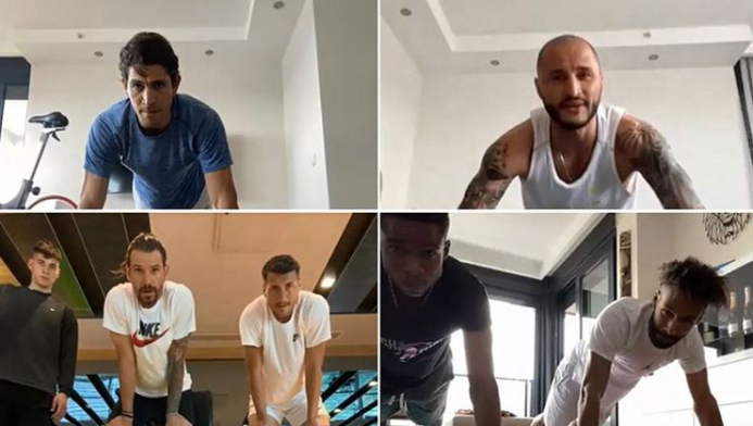 Antalyasporlu oyuncuların evden antrenman halleri
