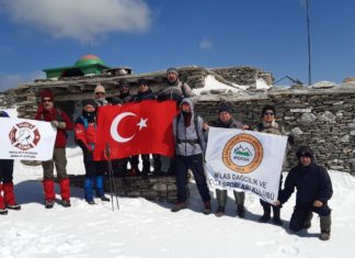 Milaslı dağcılar şehitler anısına Madran Dağı'na tırmandı
