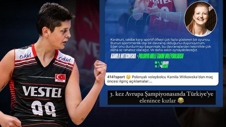 Ebrar Karakurttan Polonyalı voleybolcuya olay gönderme Türkiyeye elenince...