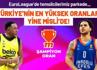 EuroLeague’de temsilcilerimiz parkede, Türkiye’nin en yüksek oranları yine Misli’de! – Basketbol Haberleri